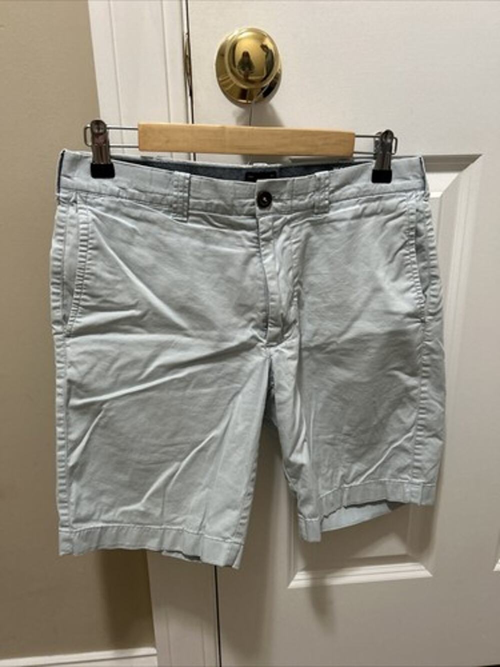 J. Crew Shorts Men 30x9 Flat Front ReImagined Stretch Light Blue Chino